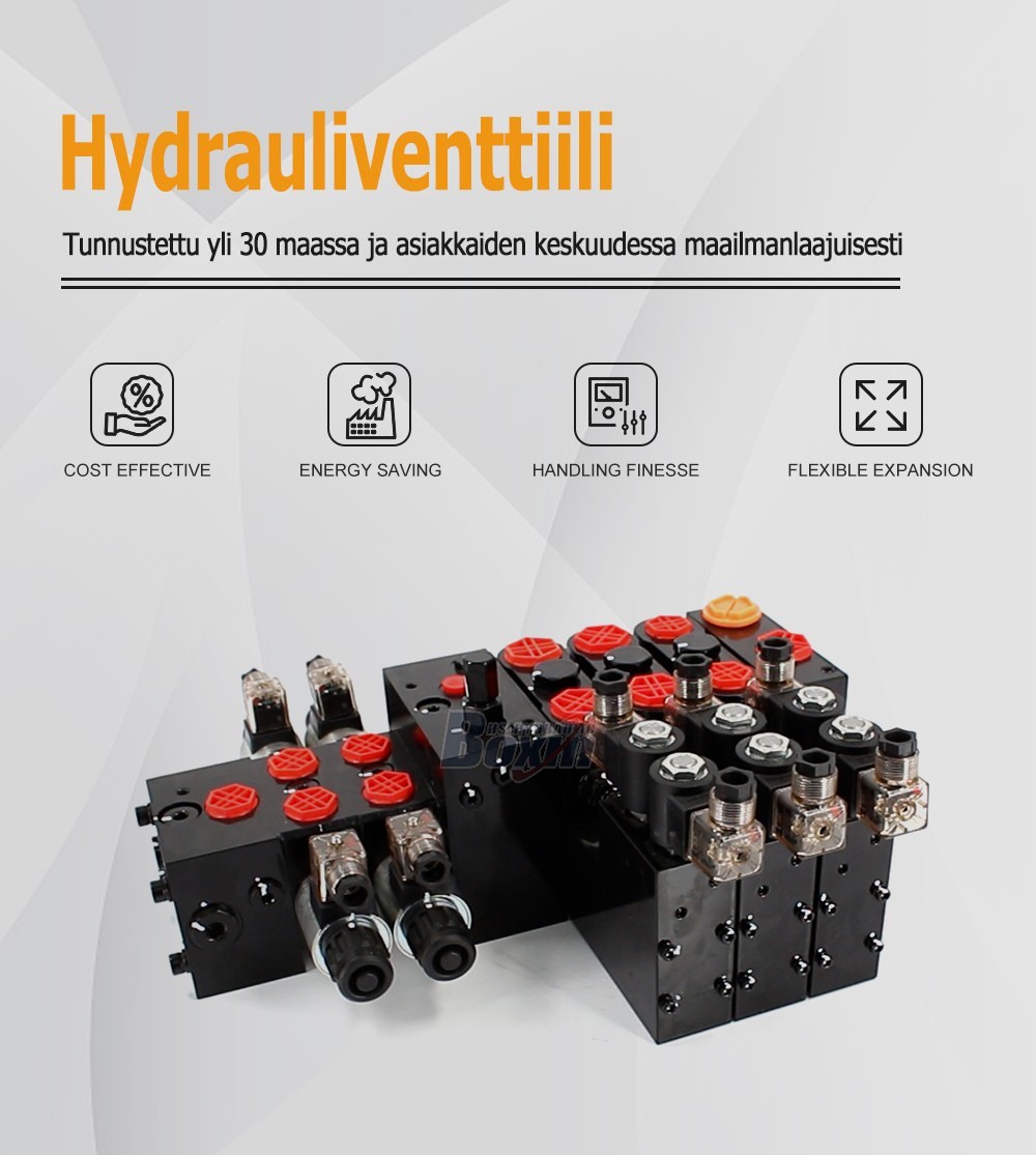 Solenoid Operated 6 Spool Hydraulic Sectional Valve DCV100E DCV58
